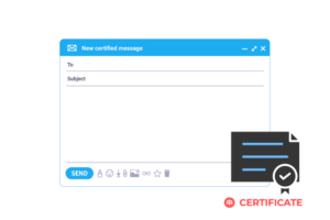 image email to and subject certified