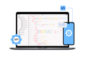 composición laptop y móvil API SDK